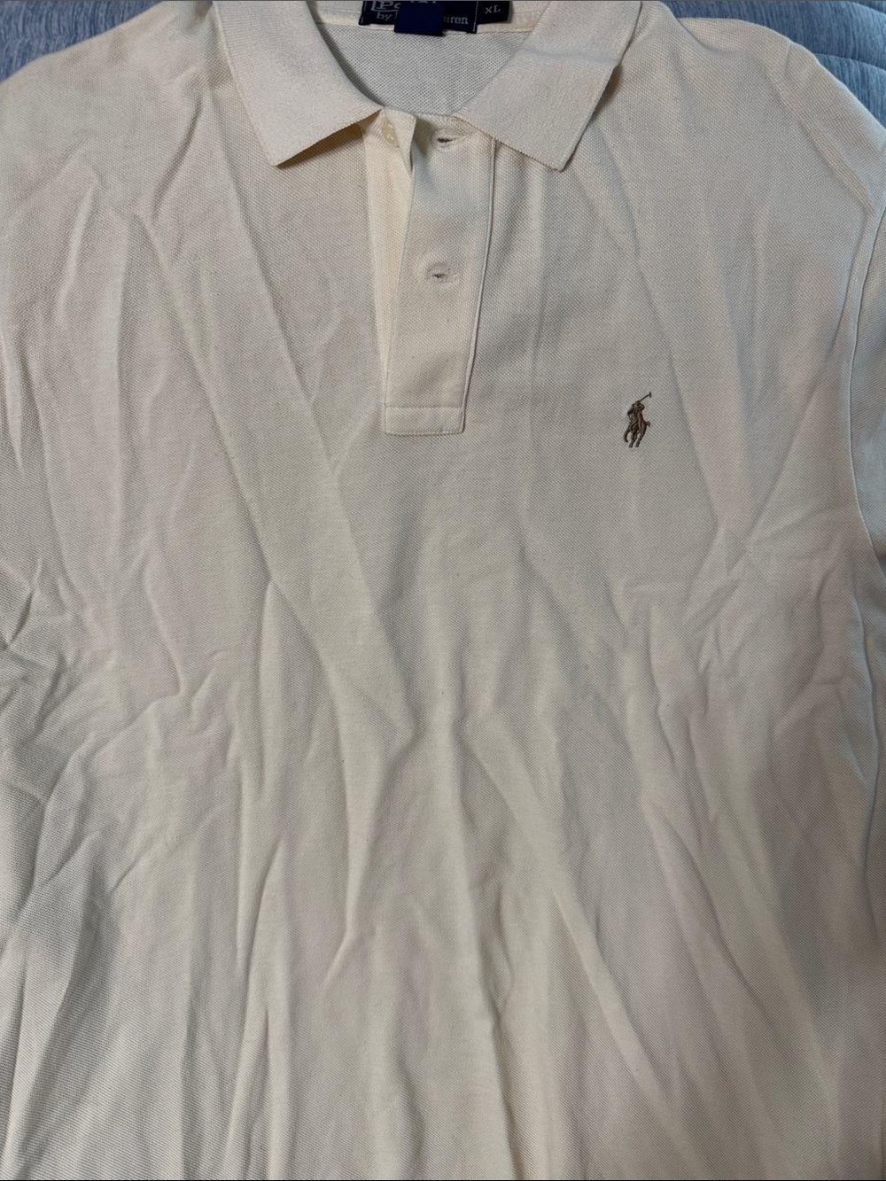 Ralph Lauren Cream Polo Shirt with Embroidered Pony